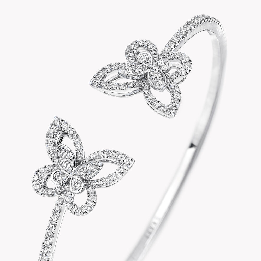 Double Butterfly Silhouette Diamond Bangle